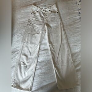 Agolde Ren White High Waist Wide Leg Flare Jeans 23